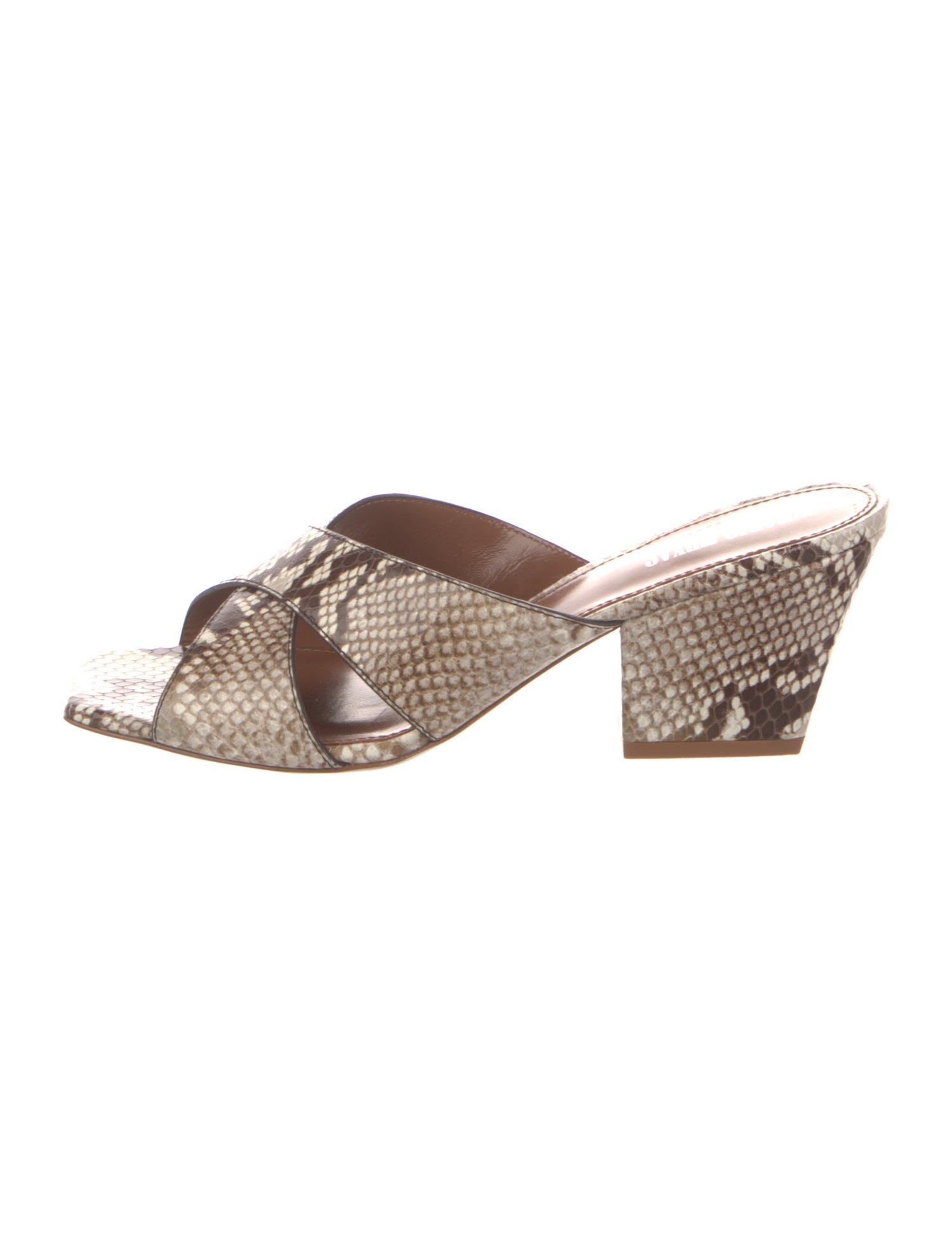 Paris Texas Python Animal Print Slides w/ Tags