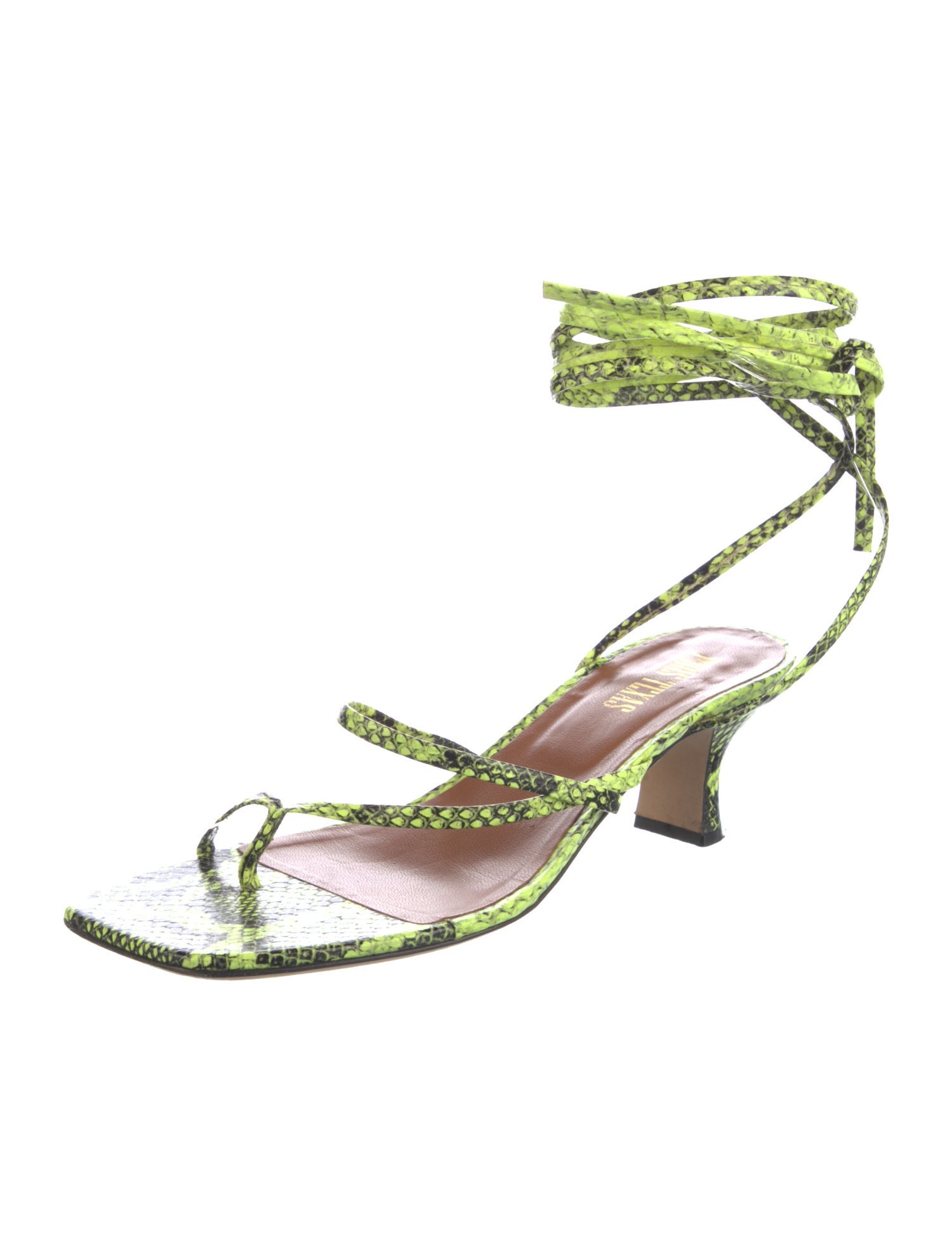 Paris Texas Embossed Leather Animal Print Gladiator Sandals