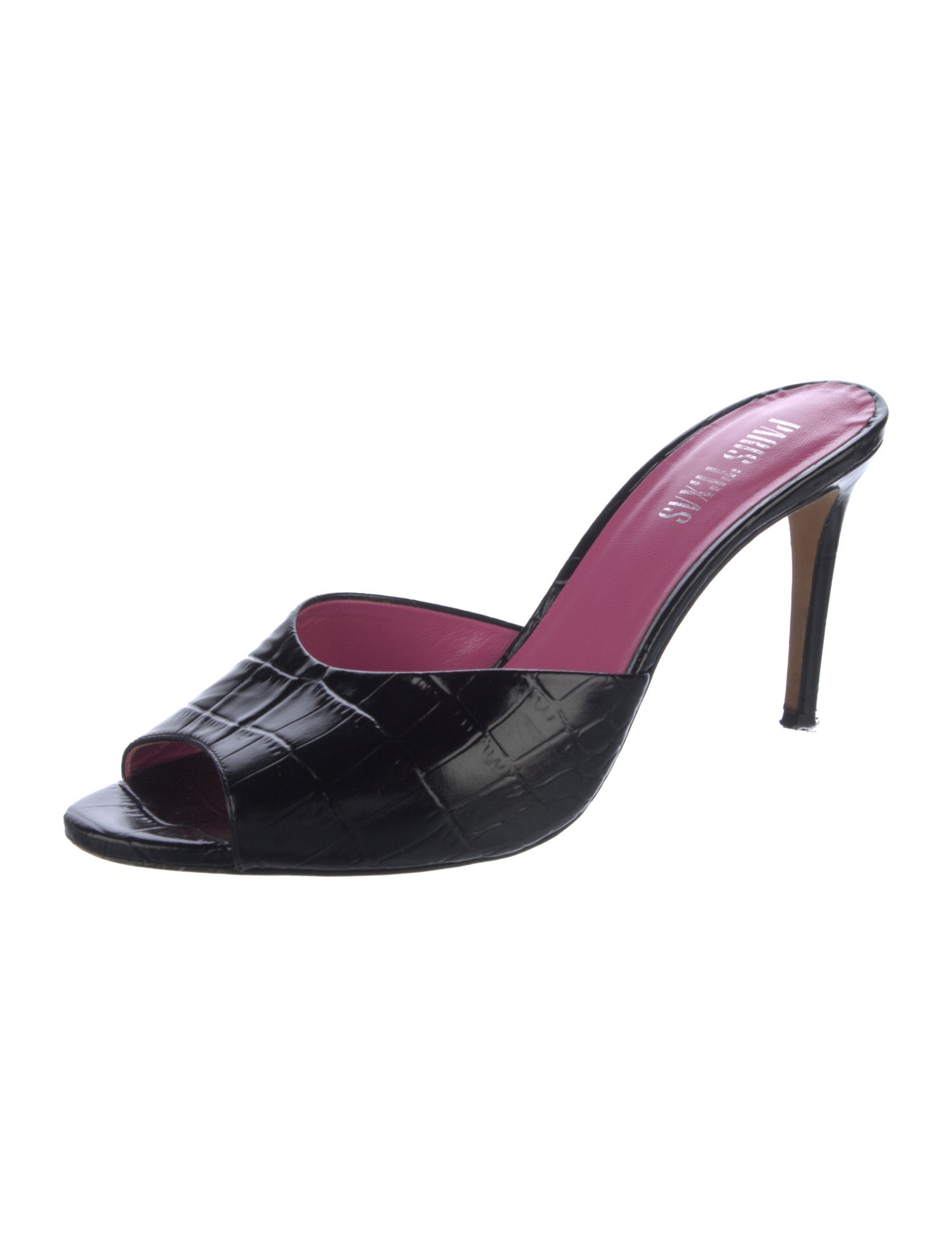 Paris Texas Embossed Leather Slides