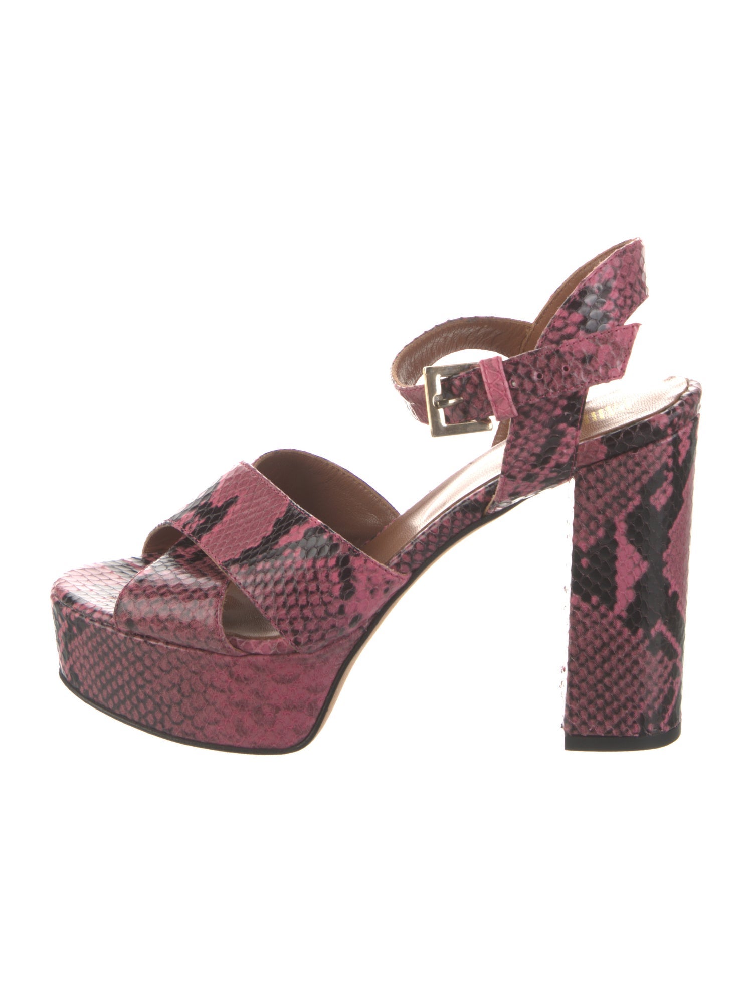 Paris Texas Snakeskin Animal Print Slingback Sandals