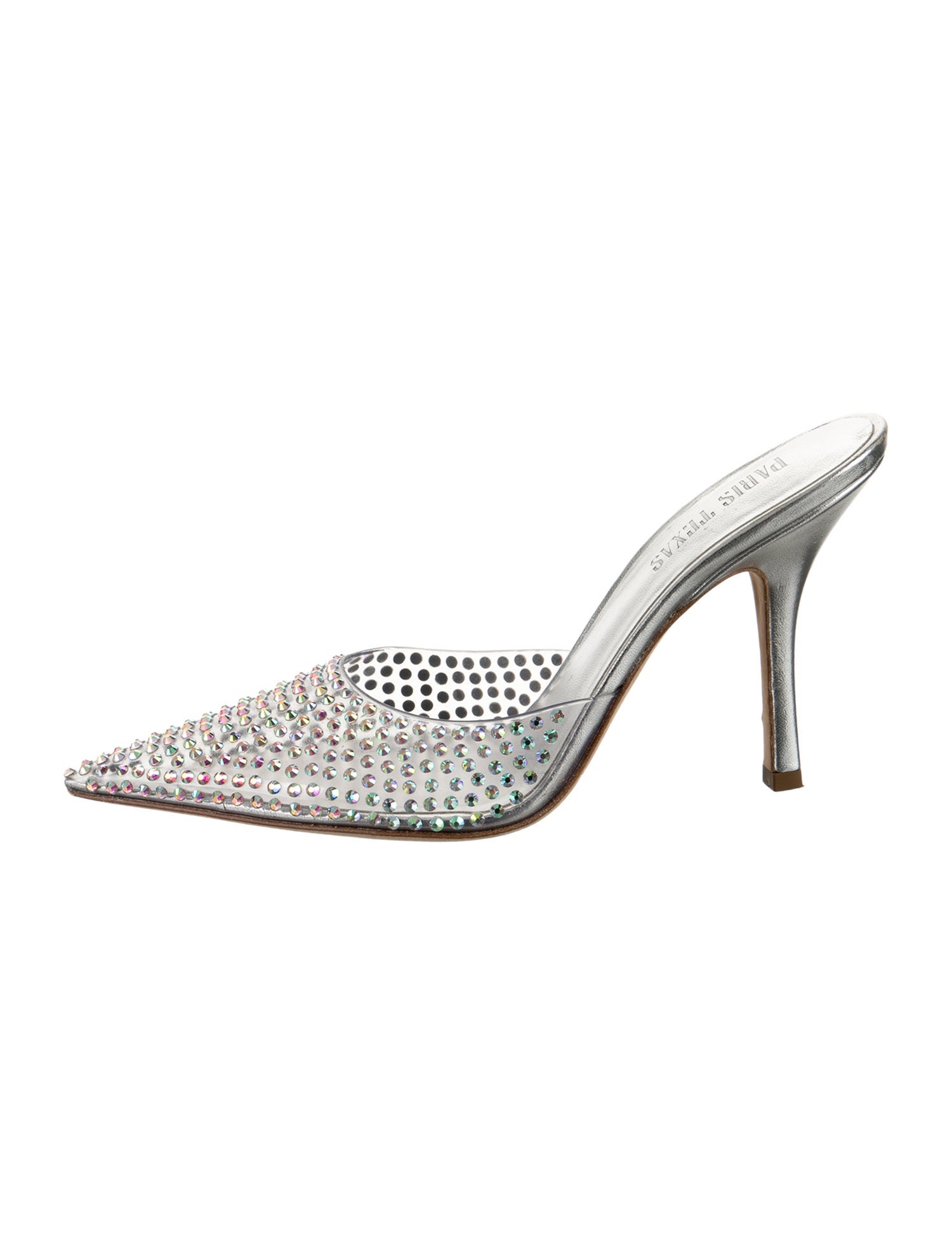 Paris Texas PVC Crystal Embellishments Mules