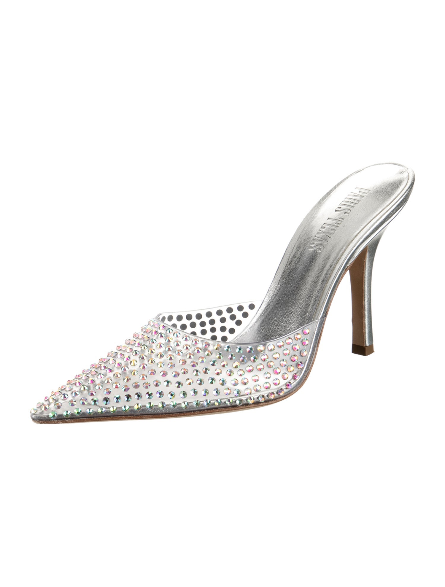 Paris Texas PVC Crystal Embellishments Mules