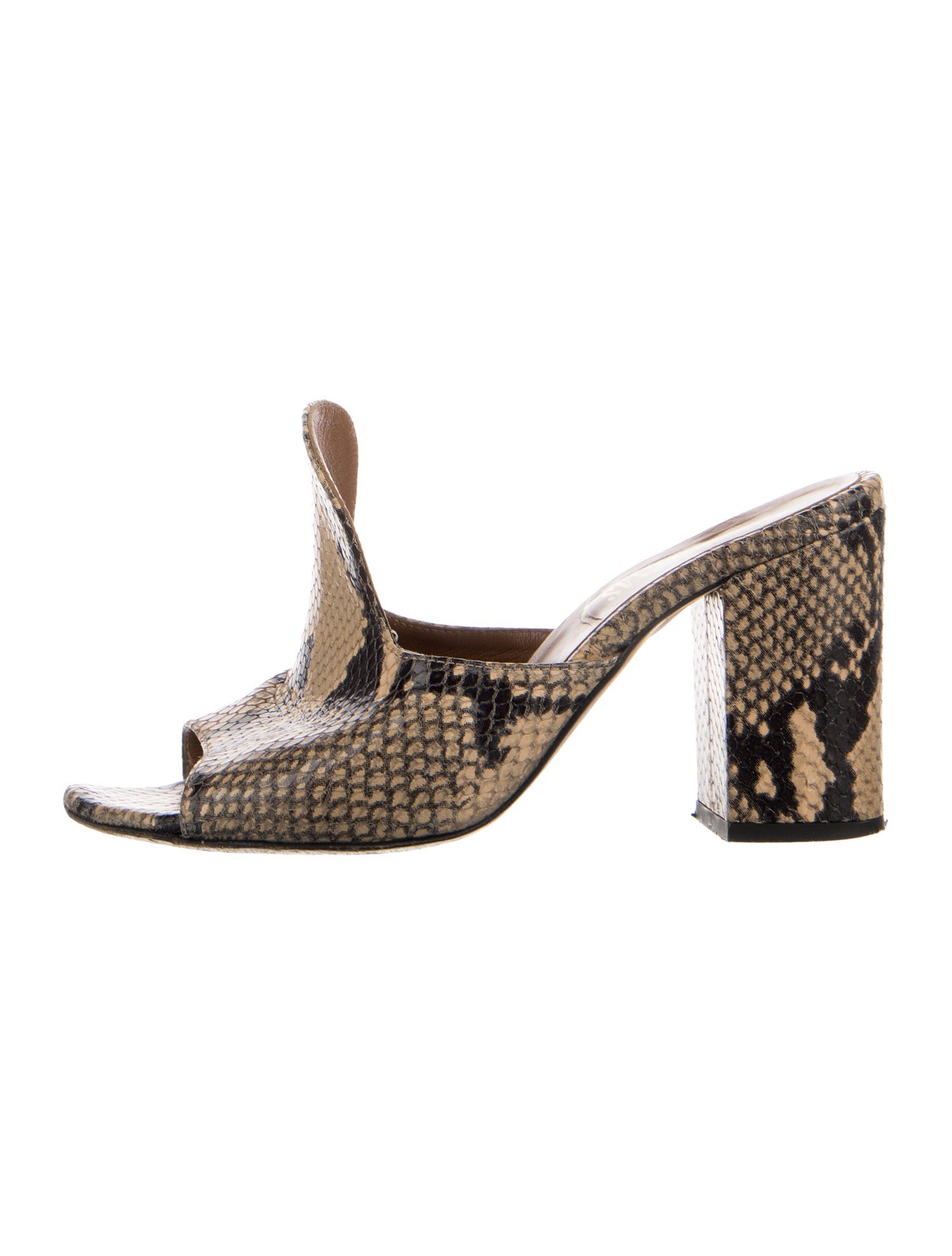 Paris Texas Embossed Leather Animal Print Slides