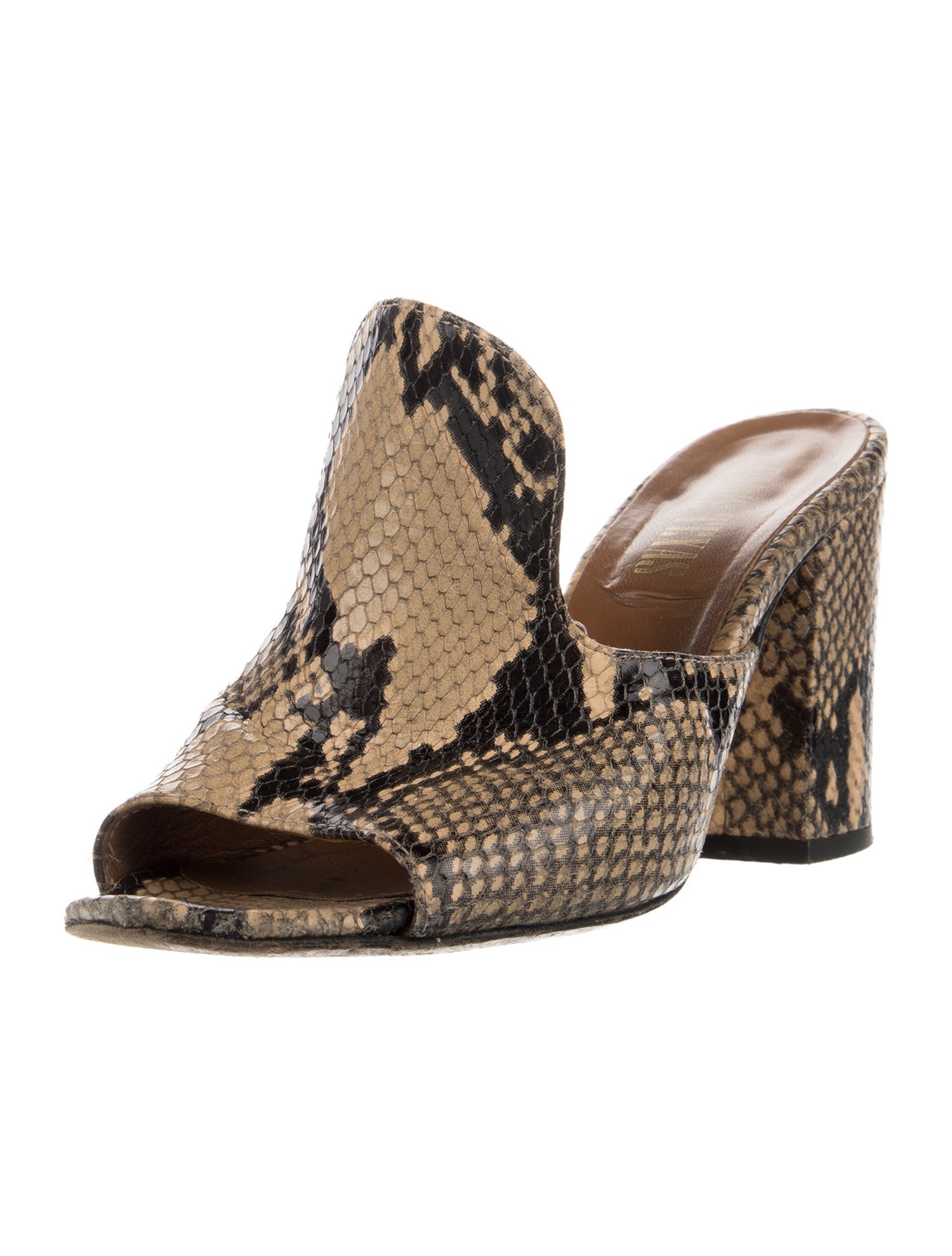Paris Texas Embossed Leather Animal Print Slides