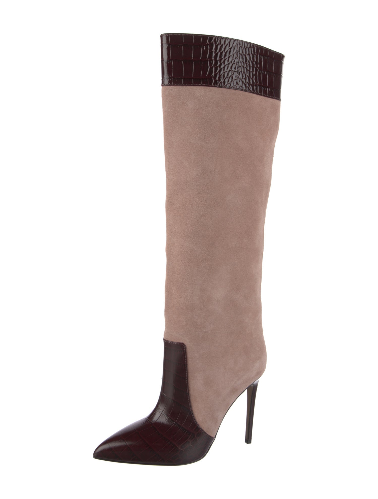 Paris Texas Suede Colorblock Pattern Boots