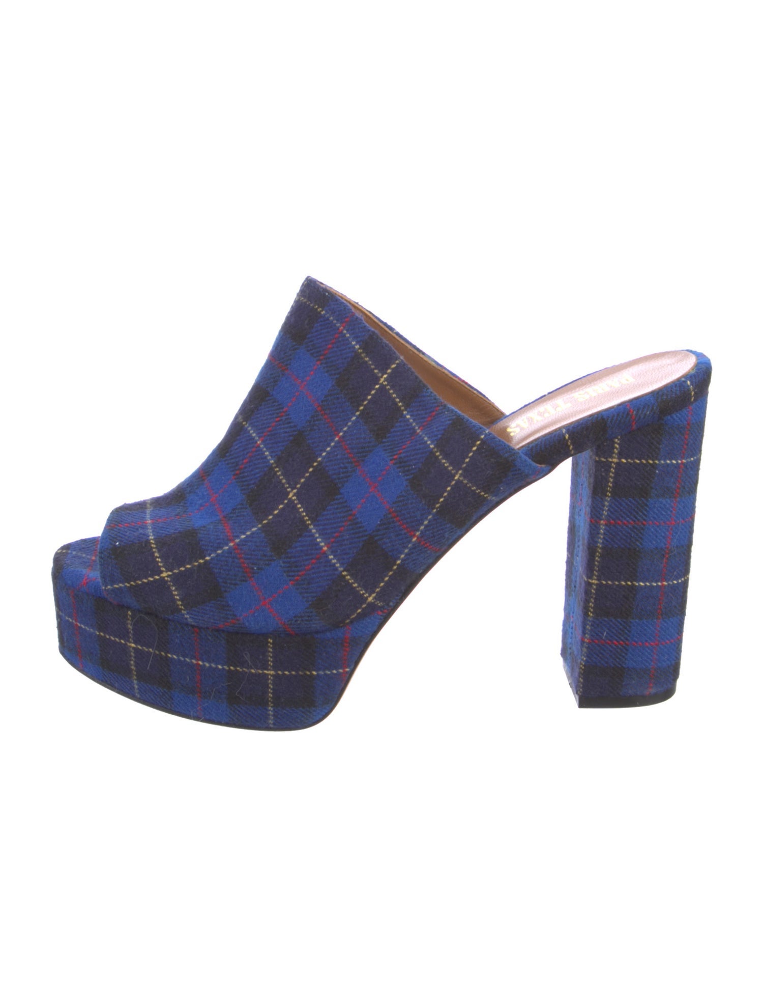 Paris Texas Canvas Plaid Print Slides