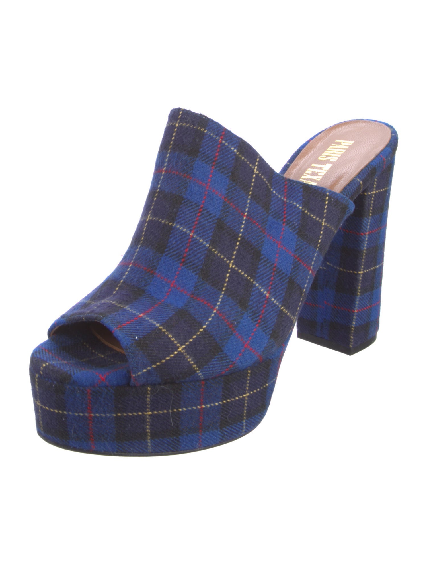 Paris Texas Canvas Plaid Print Slides