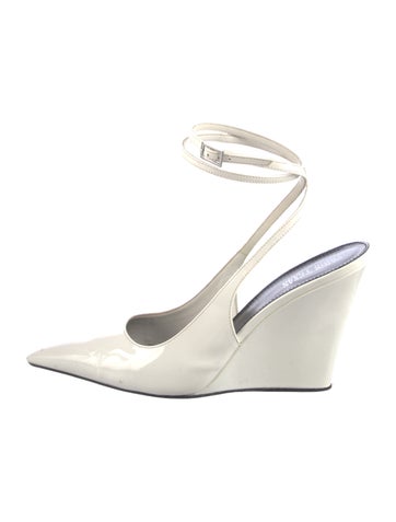 Pre-owned Paris Texas Patent Leather Slingback Pumps In White