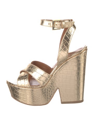 Pre-owned Paris Texas Leather Sandals In Gold