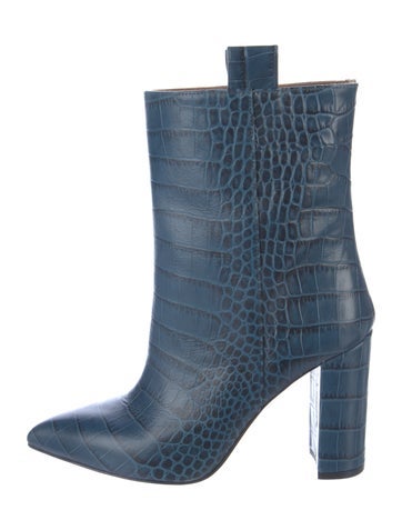 Pre-owned Paris Texas Leather Animal Print Boots In Blue