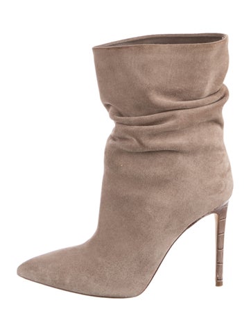 Pre-owned Paris Texas Suede Slouch Boots In Neutral