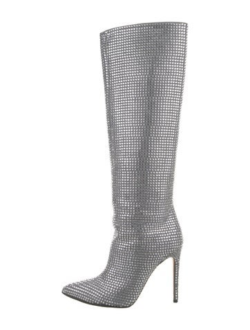 Pre-owned Paris Texas Crystal Crystal Embellishments Boots In Silver