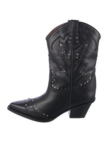 Pre-owned Paris Texas Leather Western Boots In Black