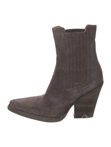 Pre-owned Paris Texas Suede Western Boots In Brown
