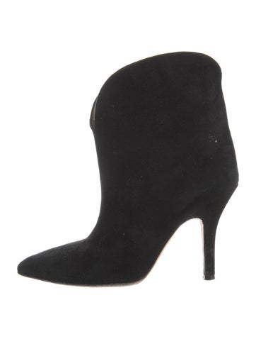 Pre-owned Paris Texas Suede Western Boots In Black