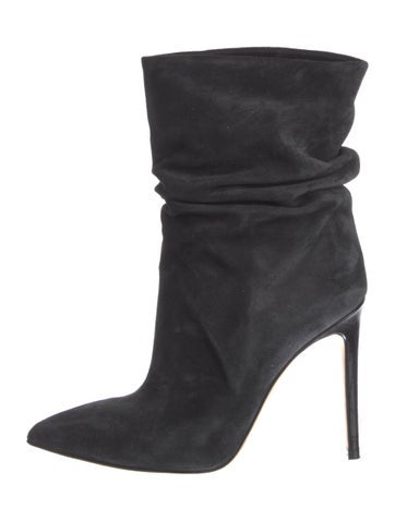 Pre-owned Paris Texas Suede Slouch Boots In Black