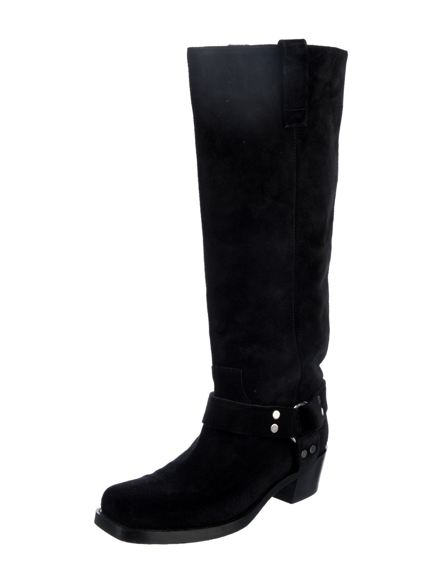 Paris Texas Suede Studded Accents Riding Boots