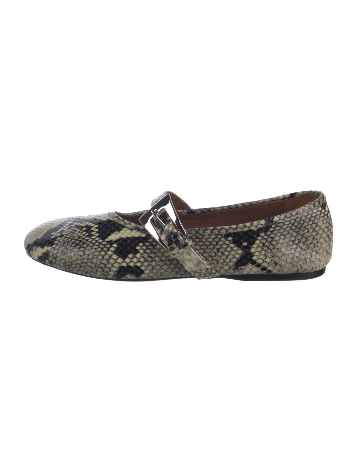 Paris Texas Leather Animal Print Mary Jane Flats