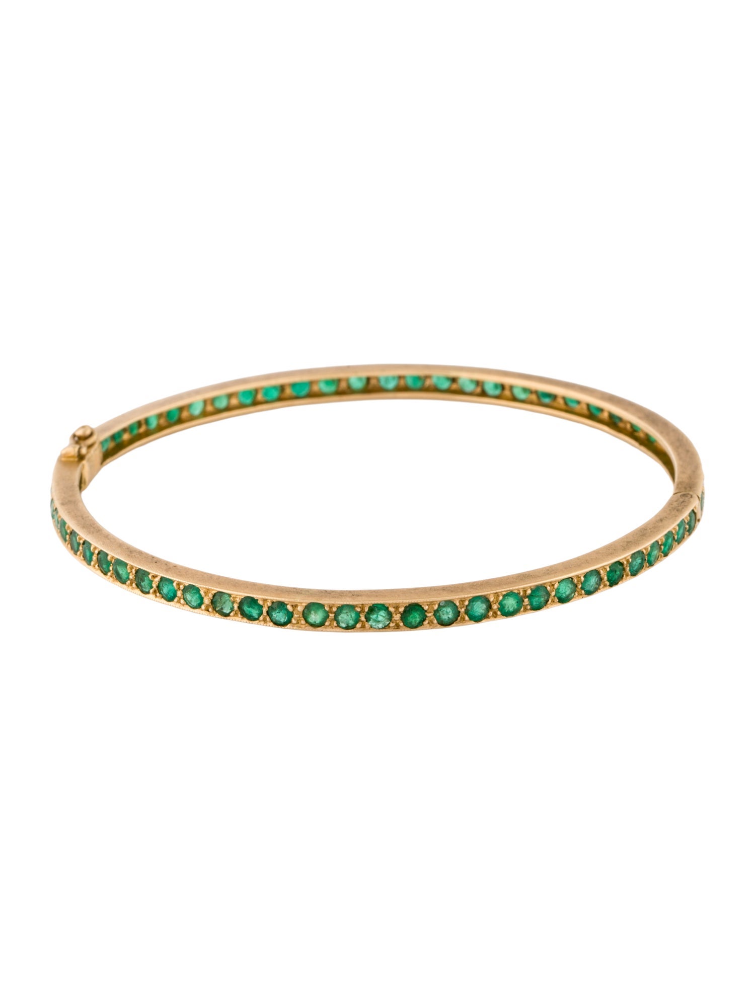 Parulina 18K 2.85ctw Emerald Hinged Bangle Bracelet