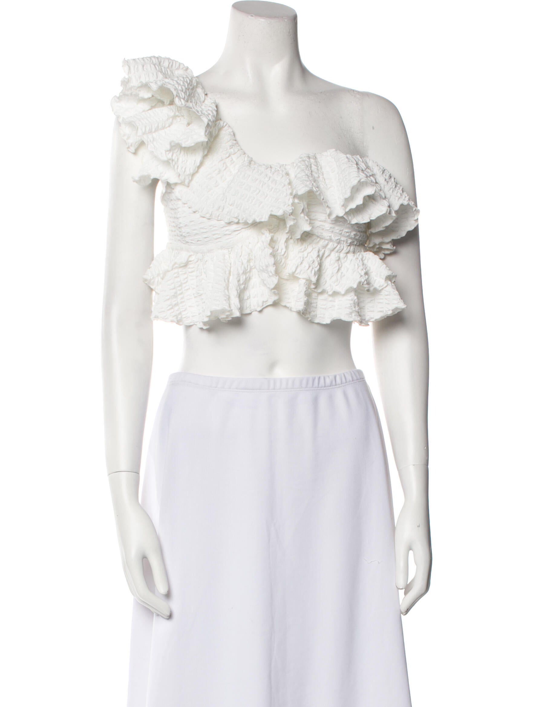 Paskal One-Shoulder Short Sleeve Crop Top