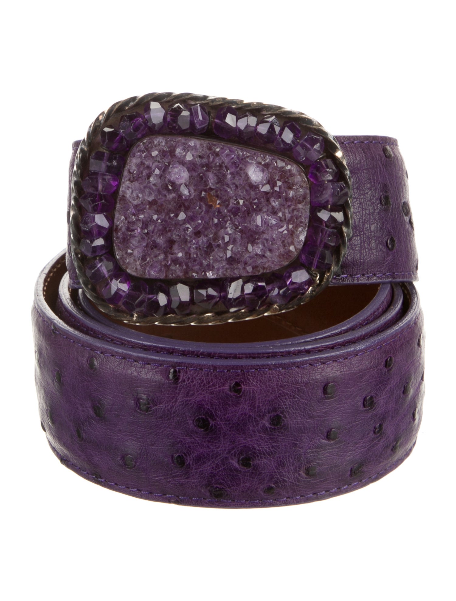 Pat Areias Leather Crystal Embellishments Waist Belt