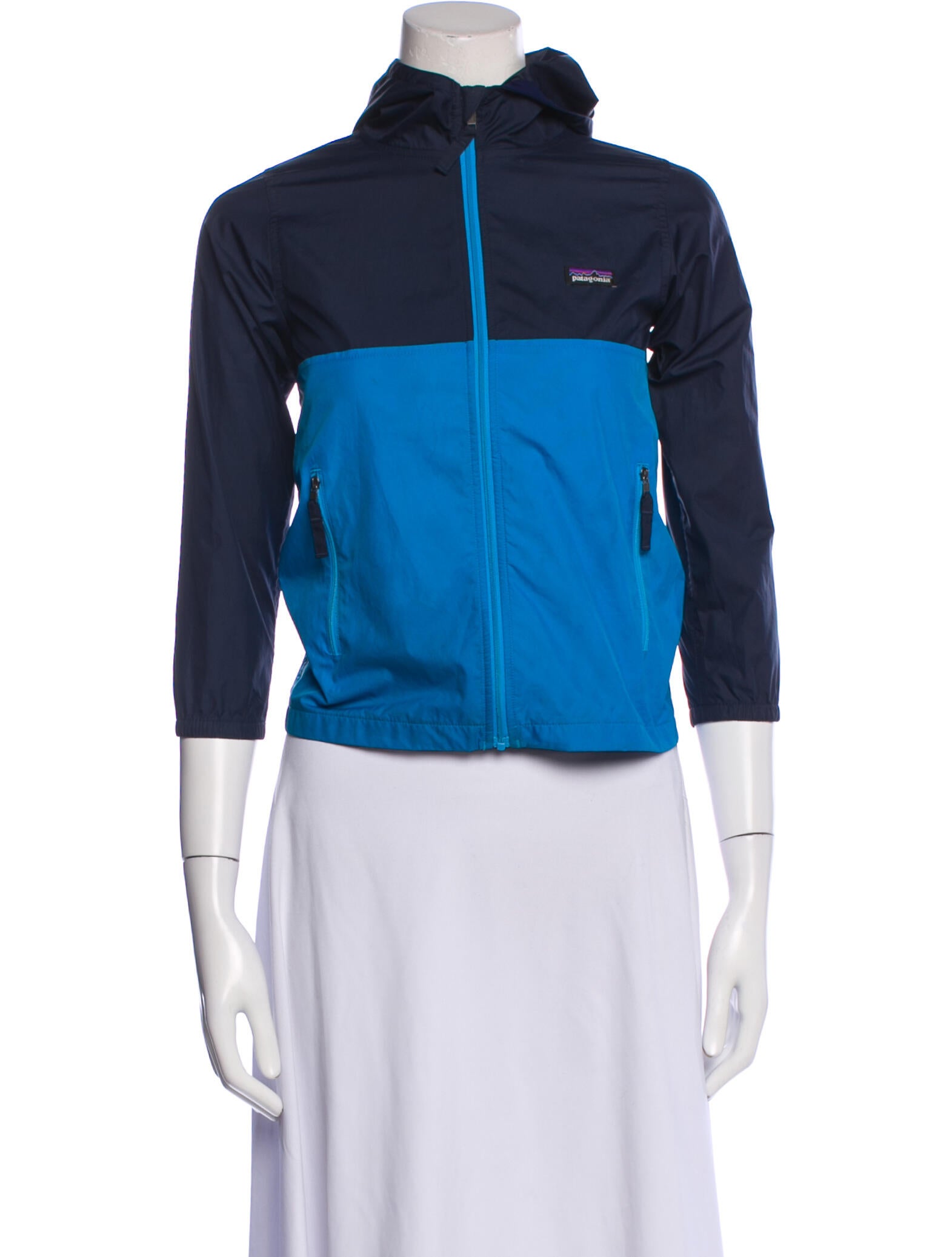 Patagonia Colorblock Pattern Utility Jacket Blue Jackets, Clothing