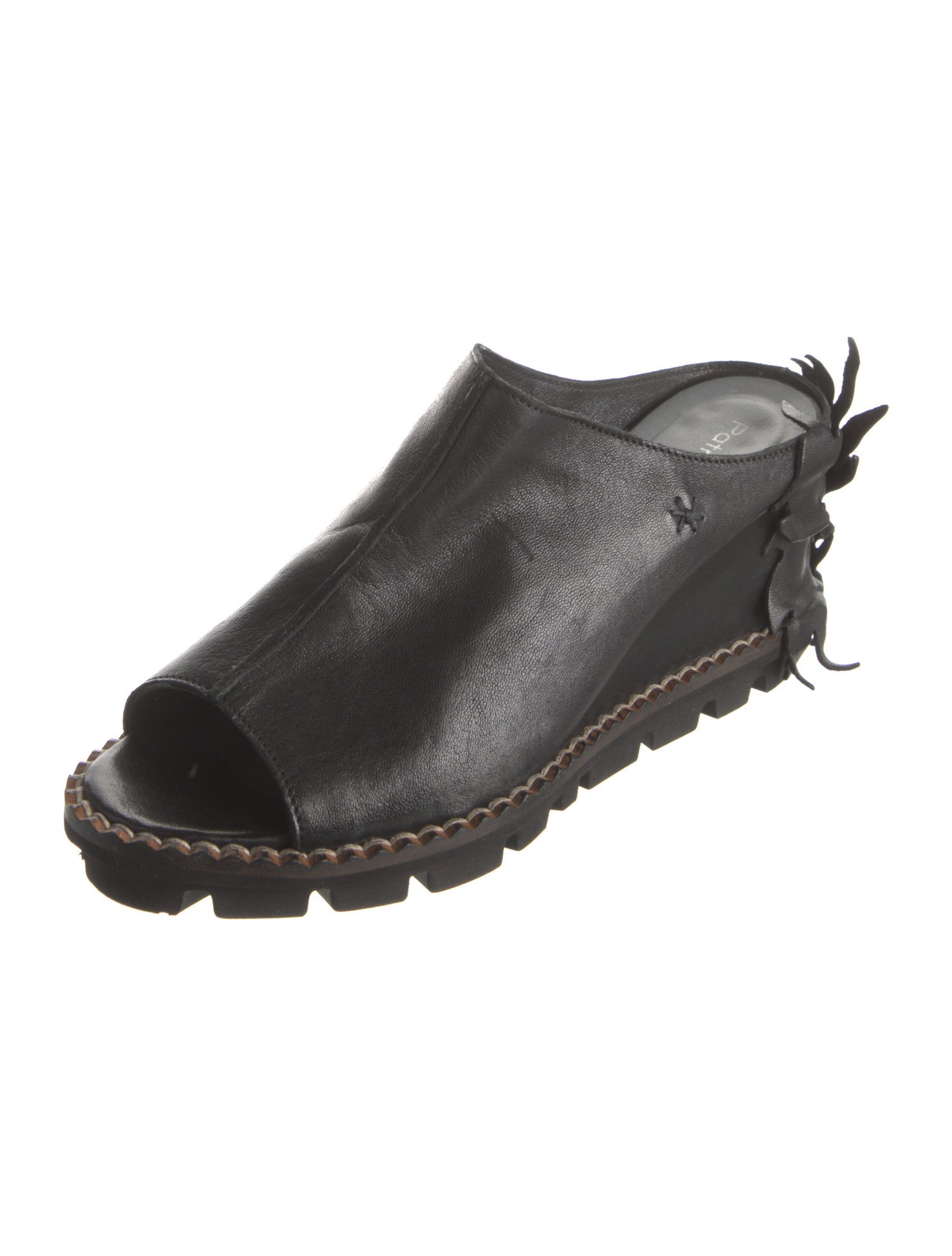 Patrizia Bonfanti Leather Scalloped Accent Slingback Sandals