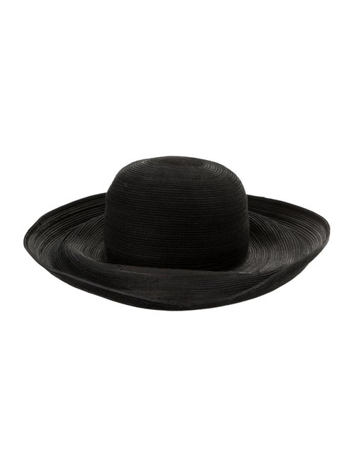 Patricia Underwood Straw Wide Brim Hat Black