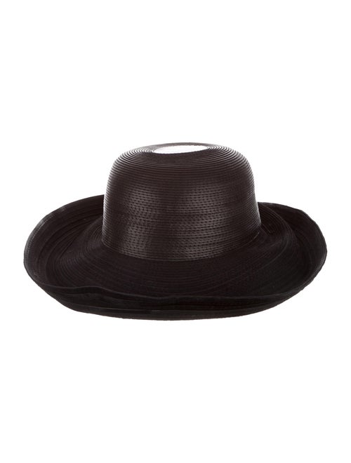 Patricia Underwood Straw Wide Brim Hat Black