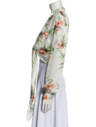 PatBO Floral Print V-Neck Crop Top