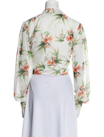 PatBO Floral Print V-Neck Crop Top