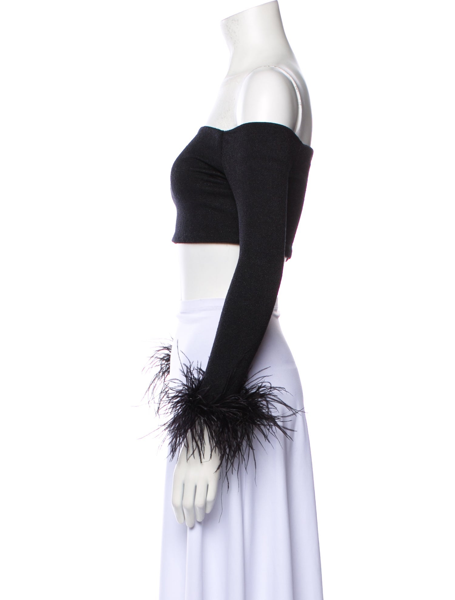 PatBO Off-The-Shoulder Long Sleeve Crop Top w/ Tags