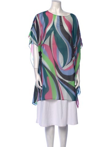 PatBO Tops Printed Scoop Neck Tunic M