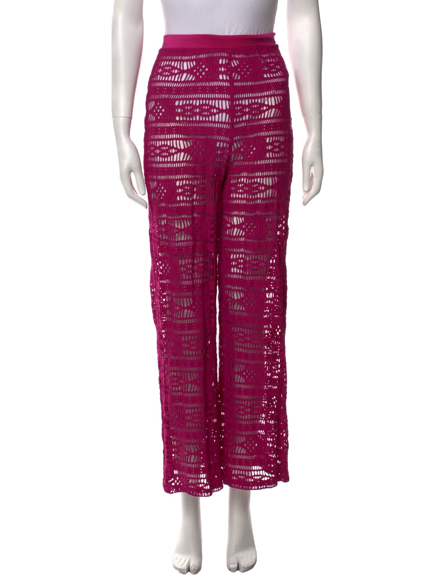 PatBO Lace Pattern Wide Leg Pants