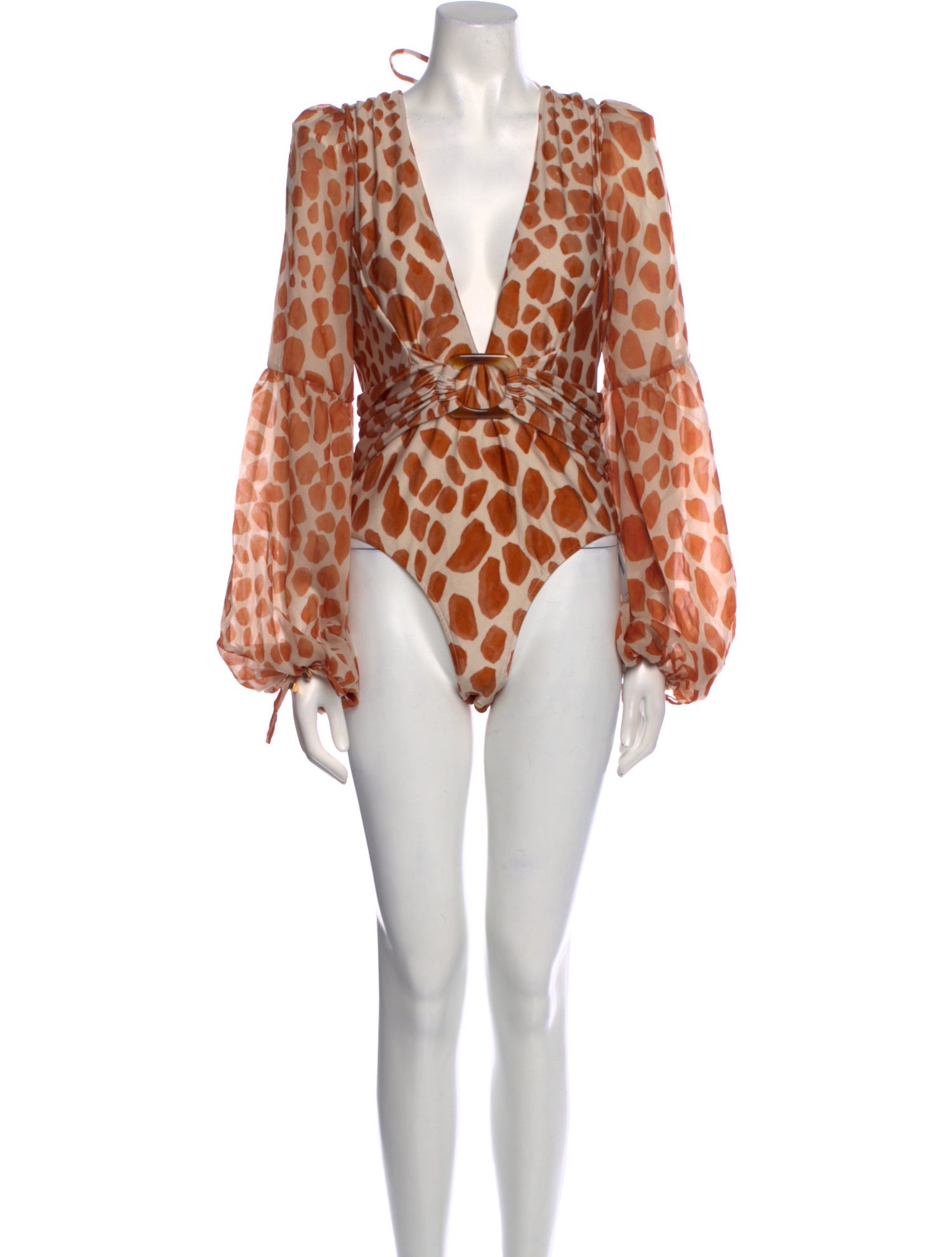 PatBO Animal Print V-Neck Bodysuit