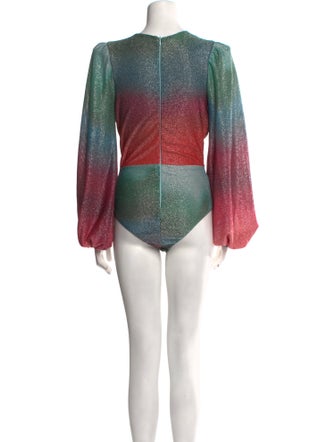 PatBO Tie-Dye Print Plunge Neckline Bodysuit