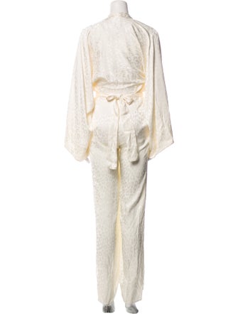 PatBO Polka Dot Print Plunge Neckline Jumpsuit