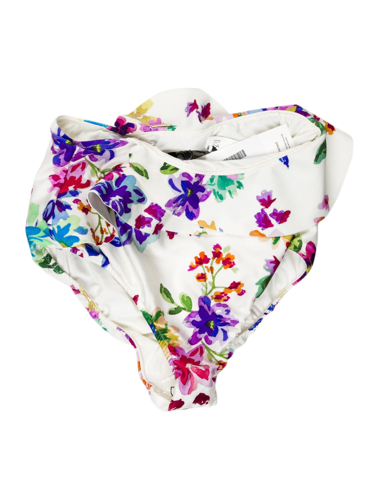 PatBO Floral Print Ruffle Embellishment Bottoms