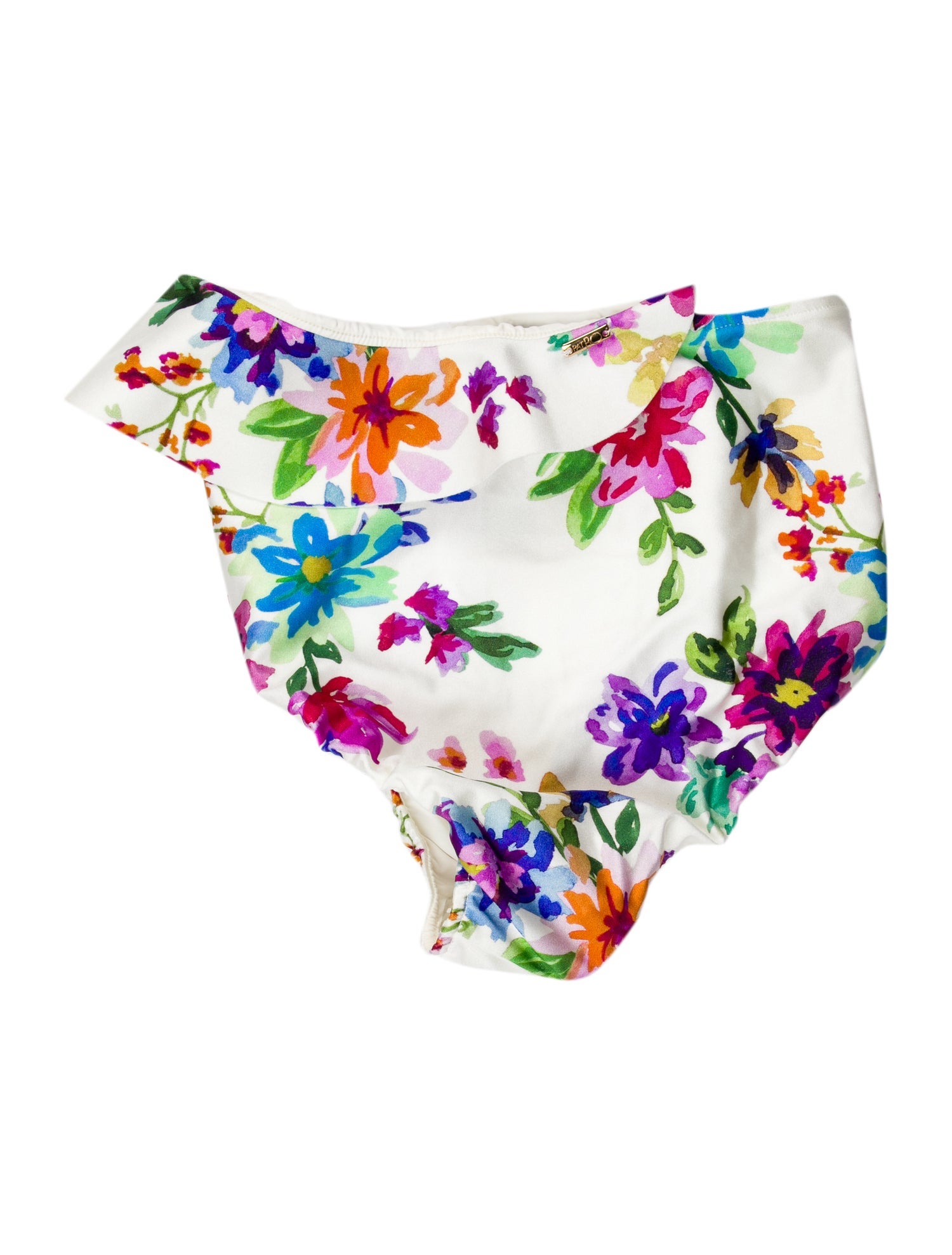 PatBO Floral Print Ruffle Embellishment Bottoms
