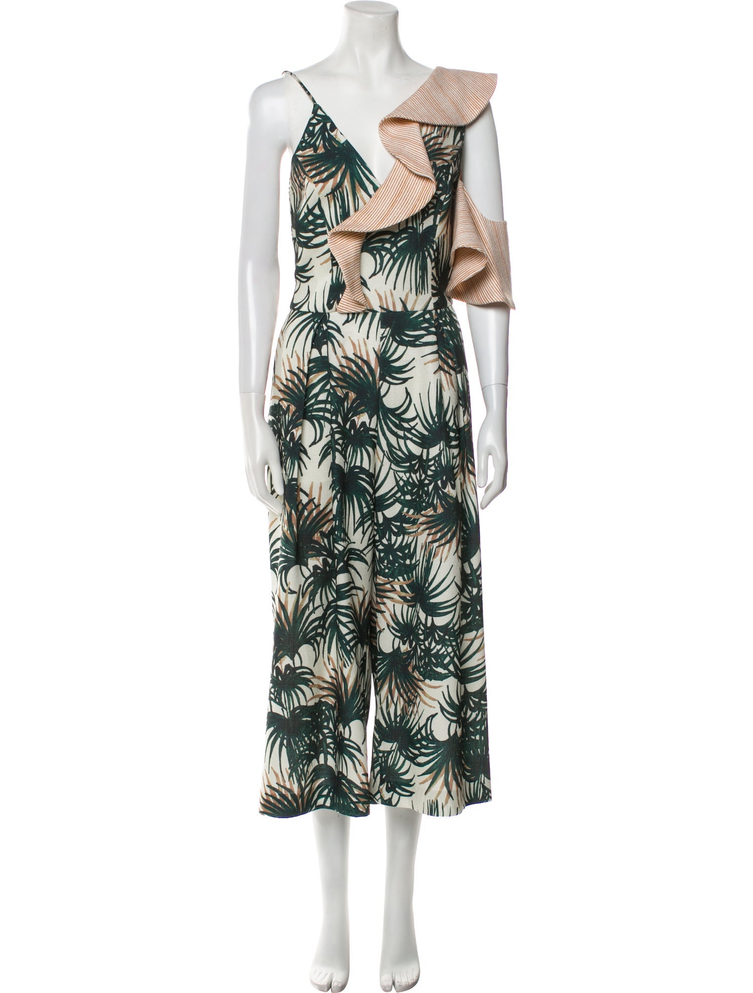 PatBO Printed V-Neck Jumpsuit