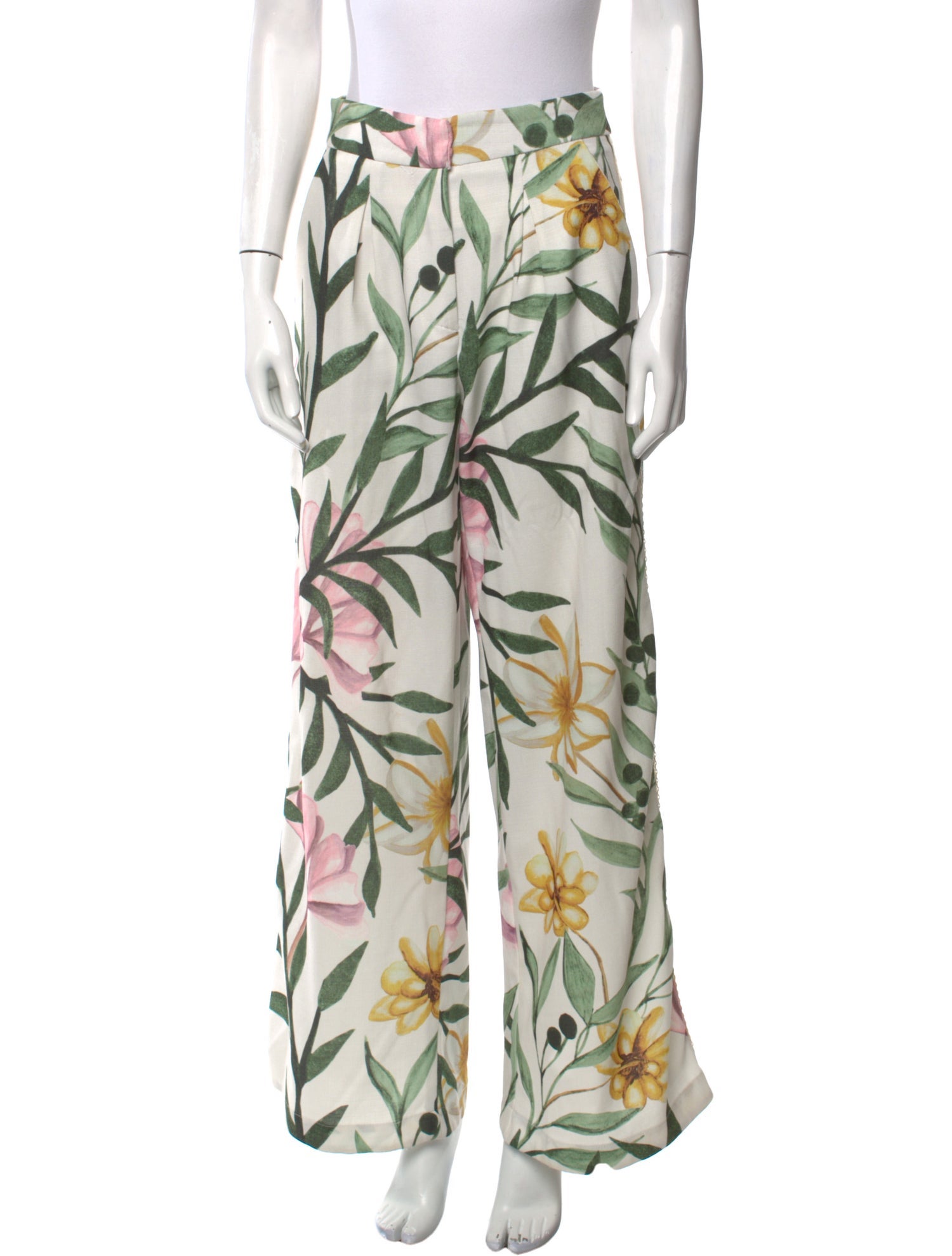 PatBO Floral Print Wide Leg Pants