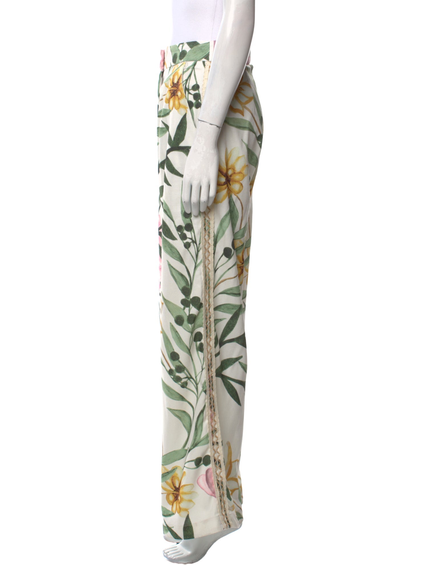 PatBO Floral Print Wide Leg Pants
