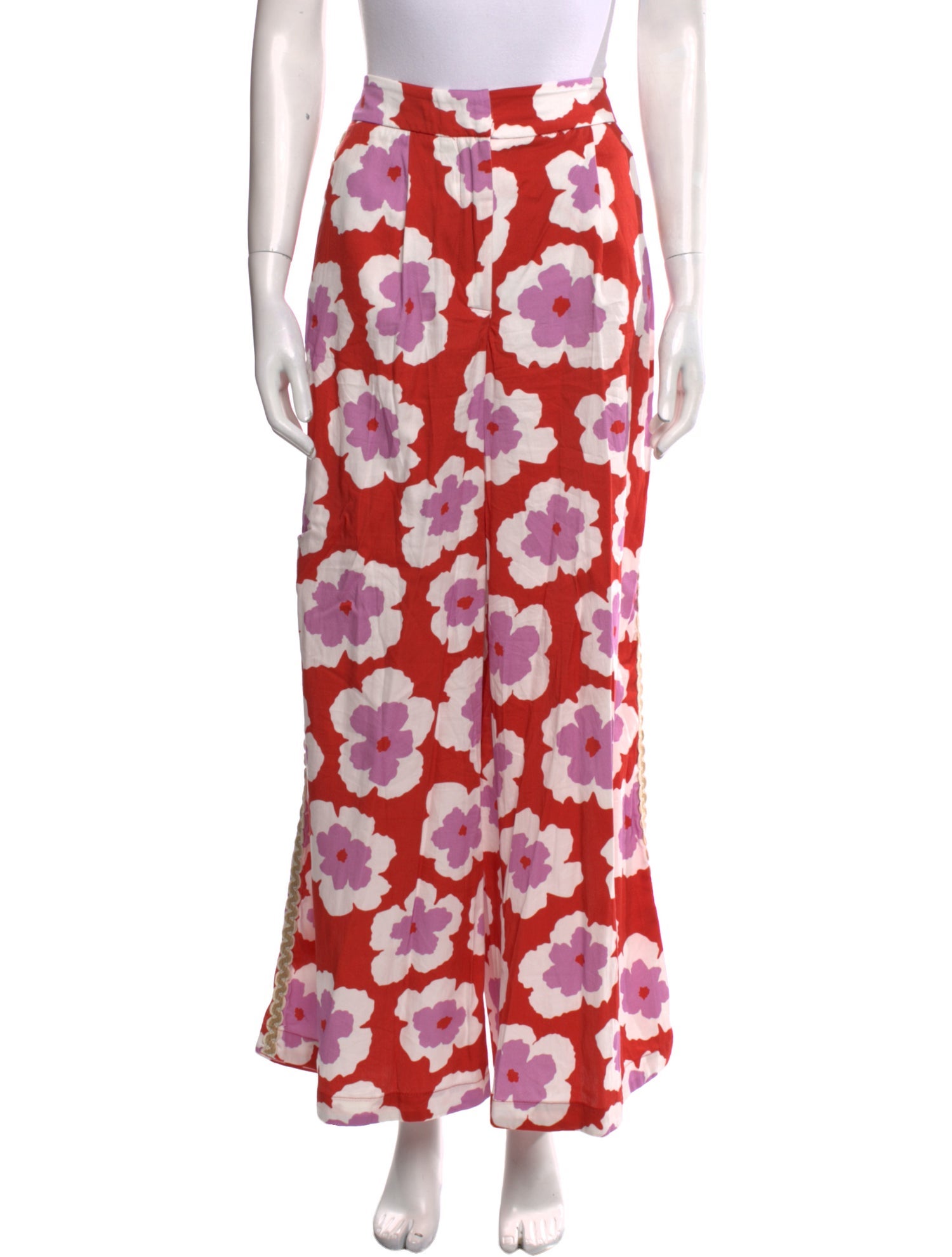 PatBO Floral Print Wide Leg Pants
