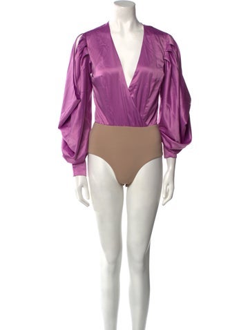 PatBO Tops V-Neck Long Sleeve Bodysuit XS