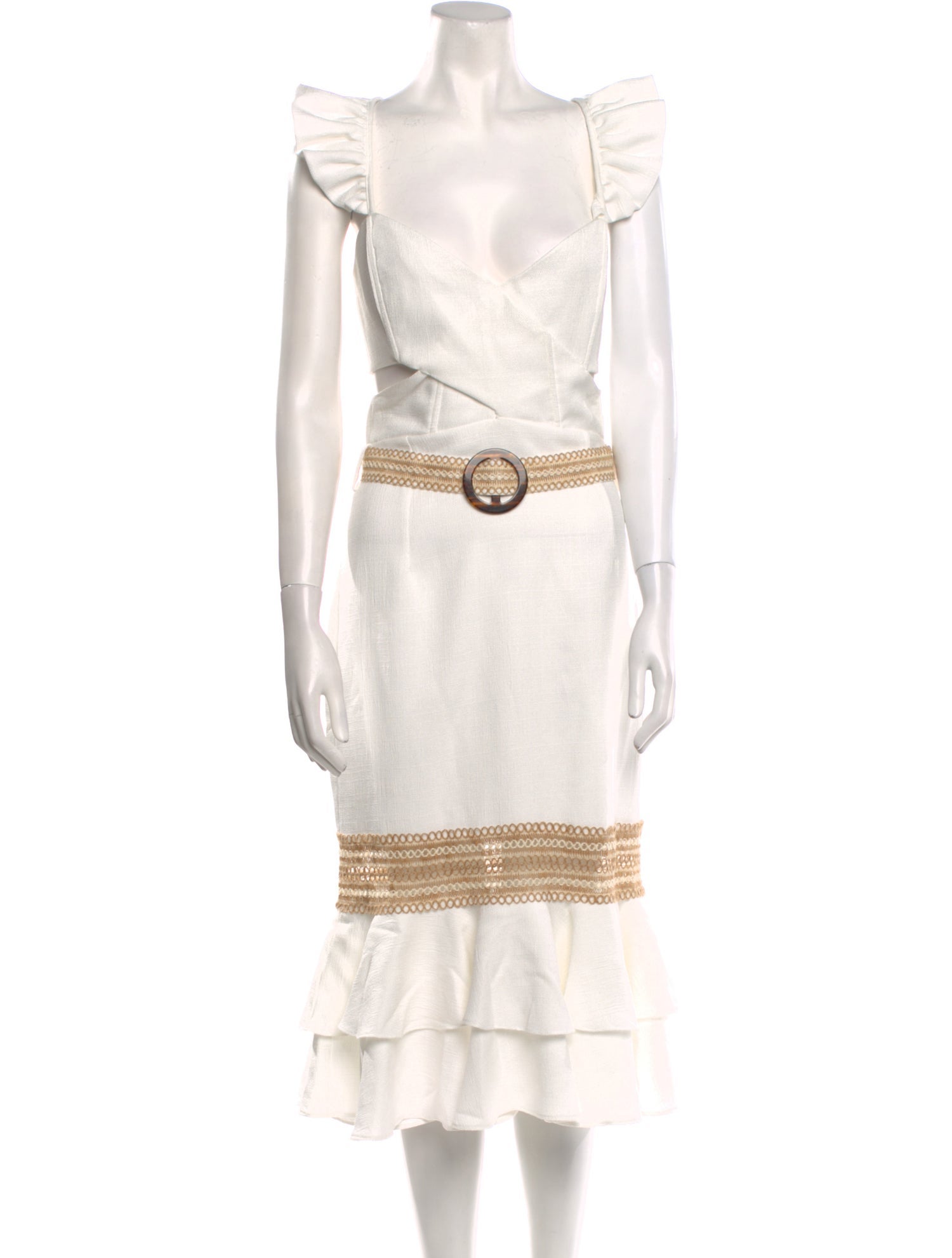 PatBO Square Neckline Midi Length Dress