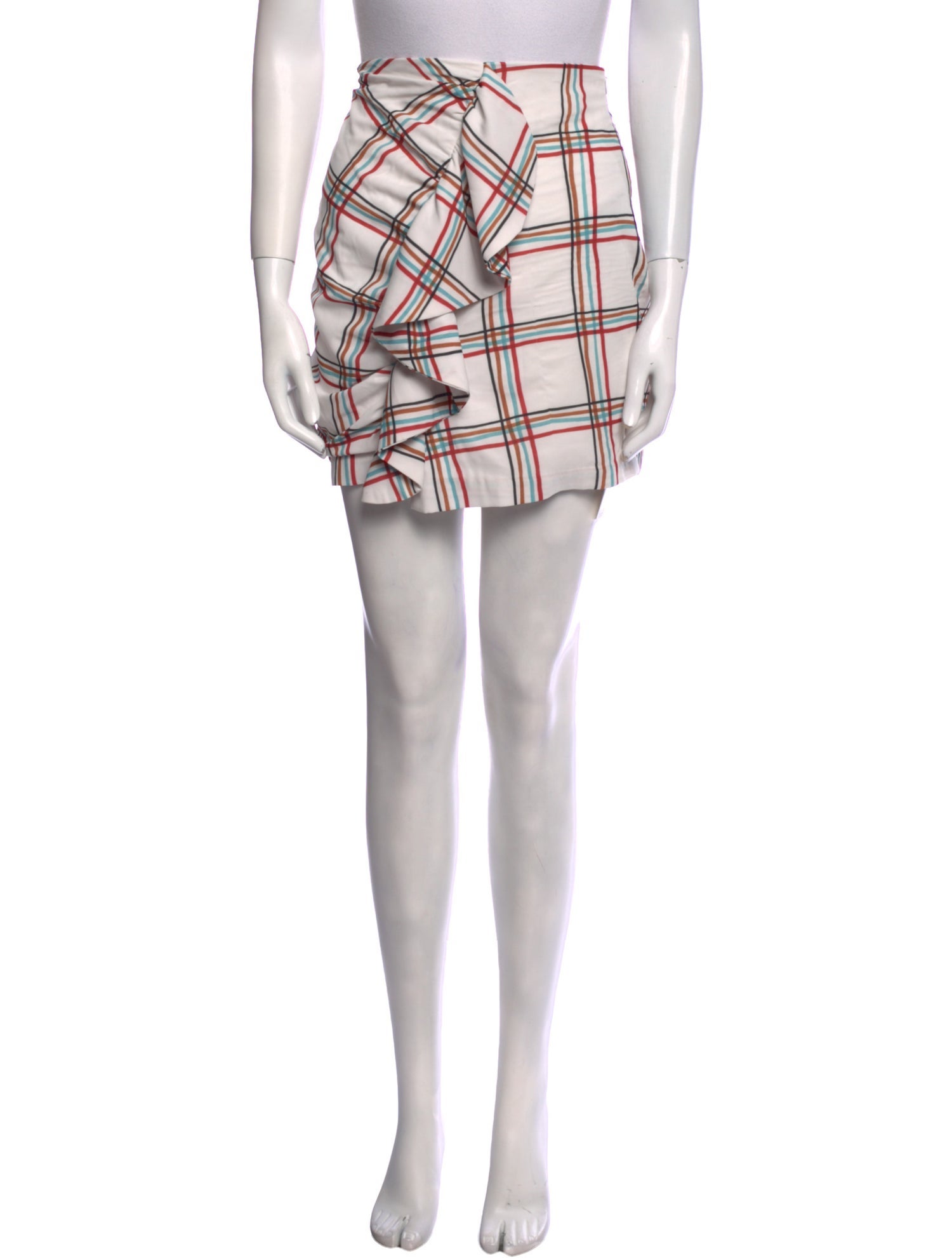 PatBO Plaid Print Mini Skirt