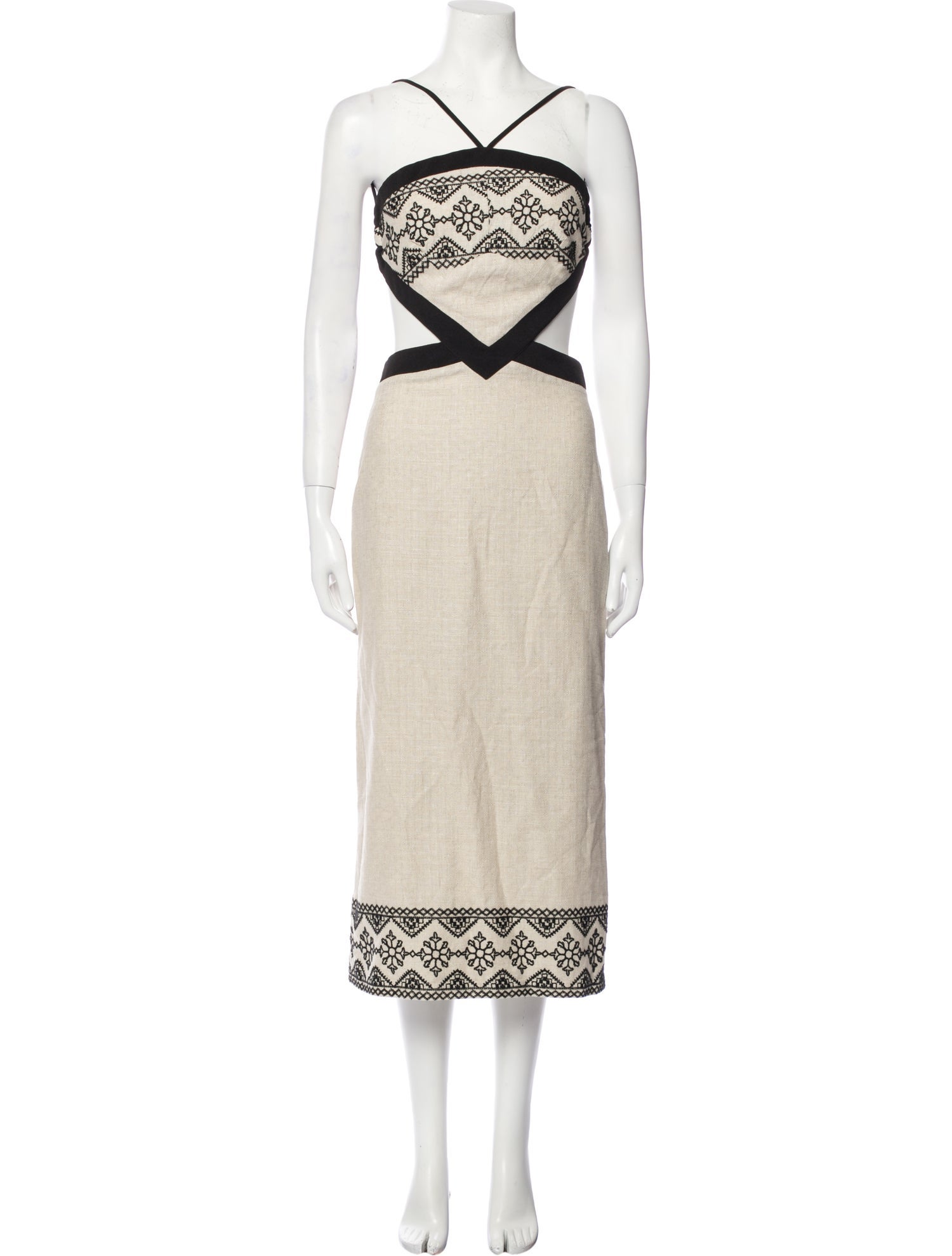 PatBO Graphic Print Midi Length Dress