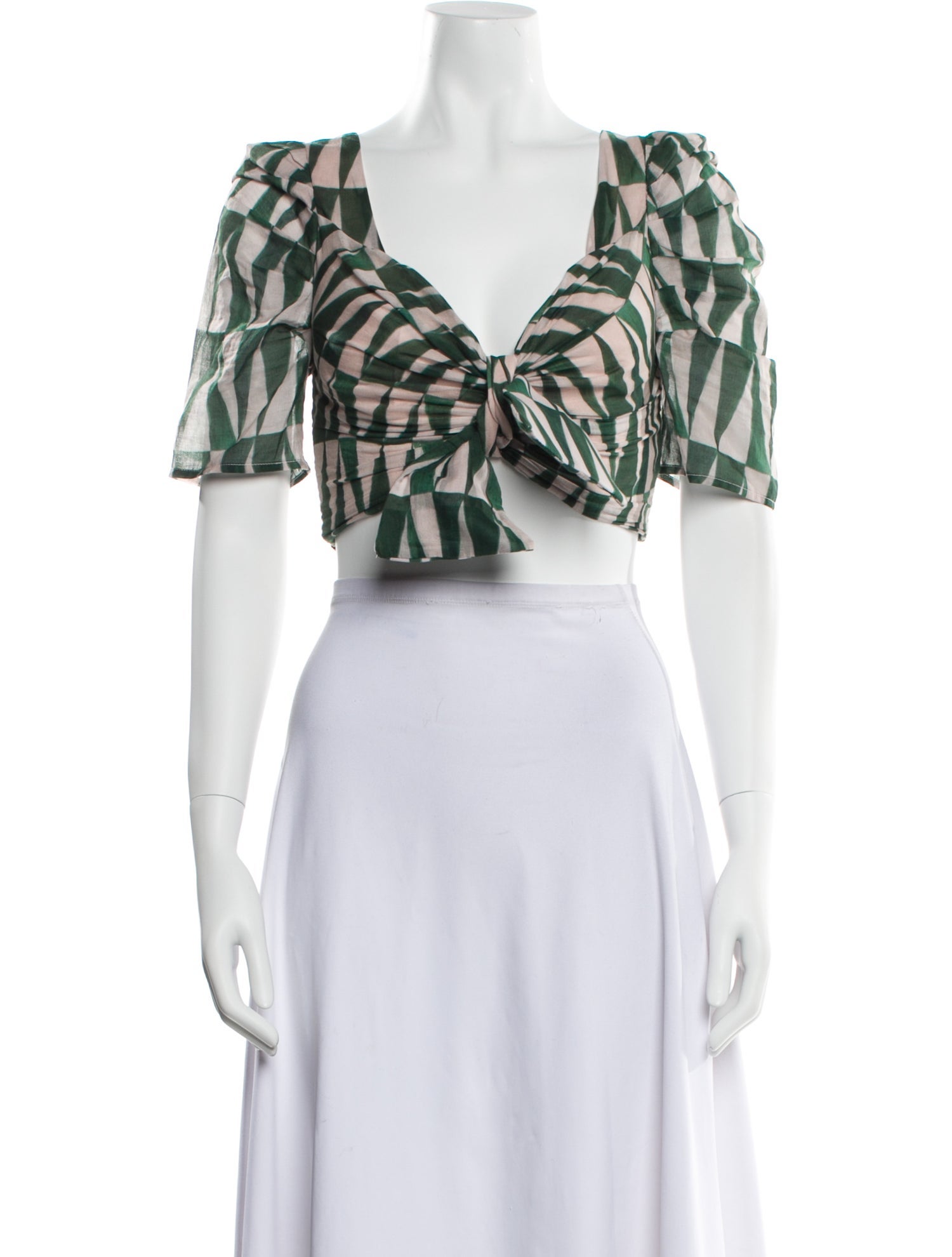 PatBO Printed V-Neck Crop Top w/ Tags