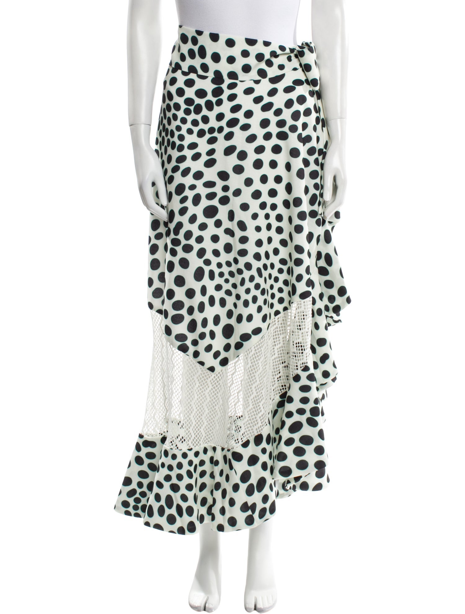PatBO Polka Dot Print Midi Length Skirt
