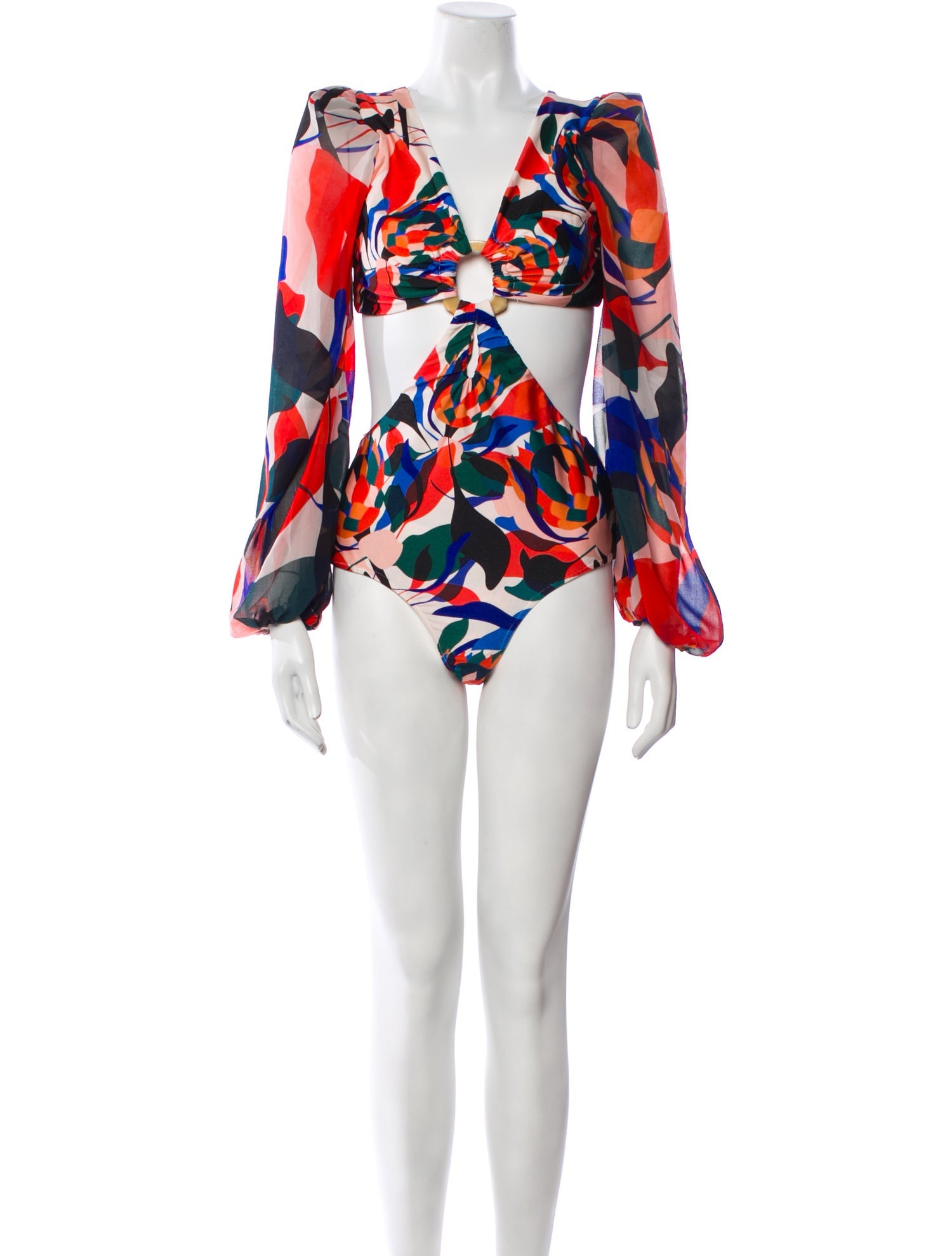 PatBO Printed Cutout Accent One-Piece w/ Tags